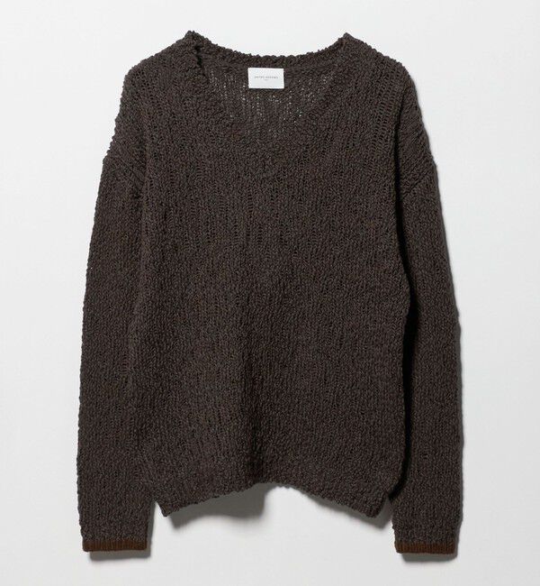 UNITED ARROWS「カラーミックス Vネックニット」|ニット・セーター|DK.BROWN