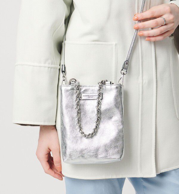UNITED ARROWS「＜GIANNI CHIARINI＞CAMILLA MET バッグ」|ハンドバッグ|SILVER