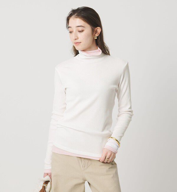 UNITED ARROWS「コットン テレコ タートル カットソー」|Tシャツ・カットソー|WHITE