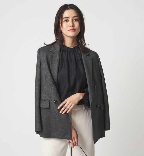 UNITED ARROWS green label relaxing「フェイクパール スタンドネック ブラウス」|シャツ・ブラウス|