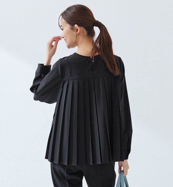 UNITED ARROWS green label relaxing「［size SHORTあり］パウドレ プリーツ ブラウス ウォッシャブル ストレッチ」|シャツ・ブラウス|