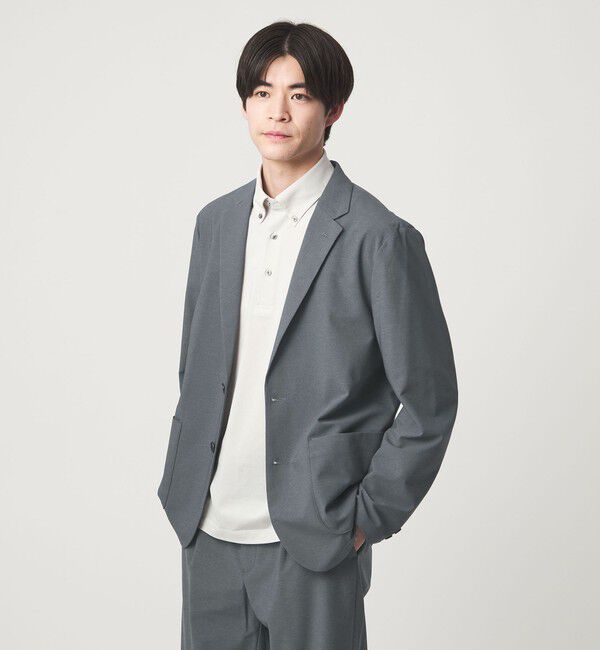 UNITED ARROWS green label relaxing「ワープ ニット リラックス ジャケット -ストレッチ・吸水速乾-」|テーラードジャケット|MD.GRAY