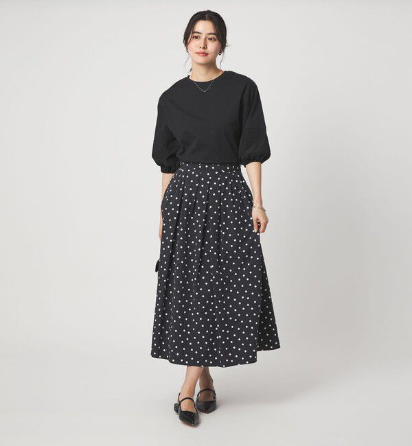 UNITED ARROWS green label relaxing「タック フレア スカート 2 ドット」|フレア|