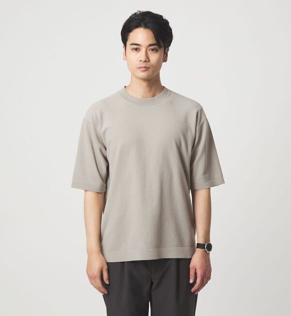 UNITED ARROWS green label relaxing「コットンナイロン リンクス クルーネック ショートスリーブ ニット -ウォッシャブル-」|ニット・セーター|