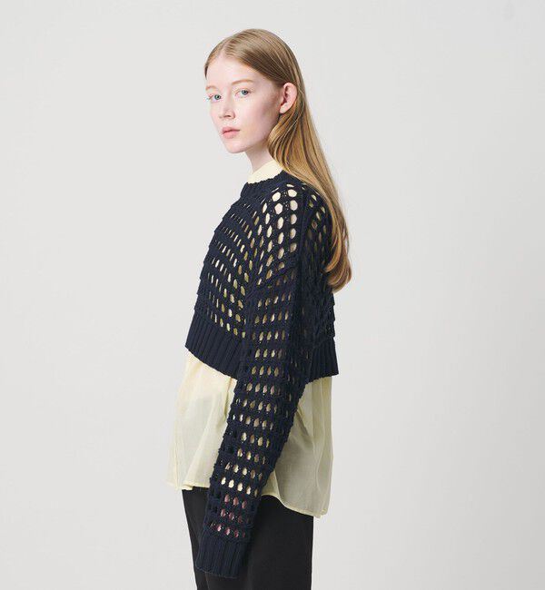NICE WEATHER「＜NICE WEATHER＞メッシュ プルオーバーニット」|ニット・セーター|