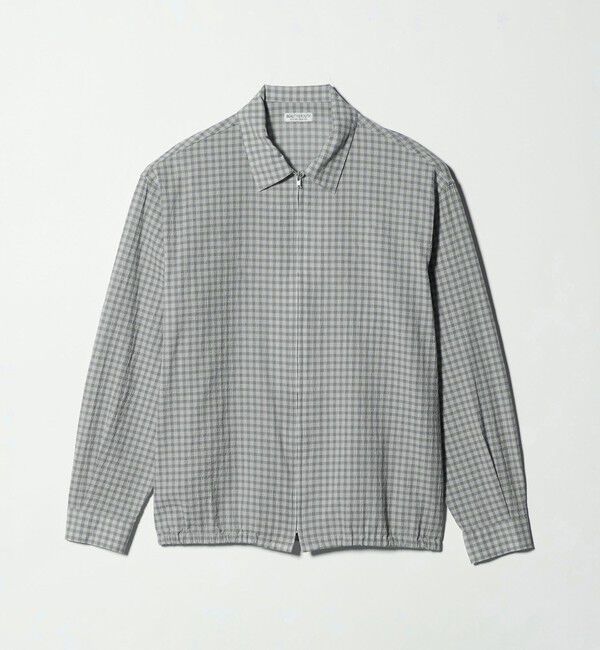 BEAUTY&YOUTH UNITED ARROWS「シャーリング チェック ジップシャツ」|シャツ・ブラウス|MD.GRAY