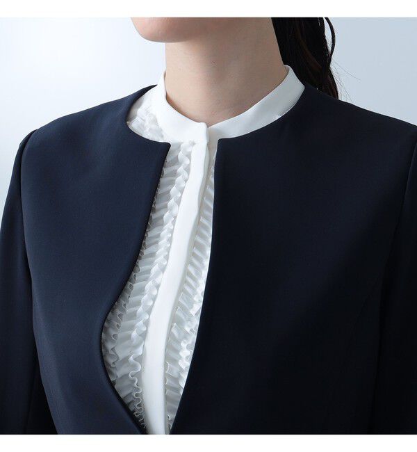 Demi-Luxe BEAMS 「トリアセ ペプラムジャケット＊」|ノーカラージャケット|