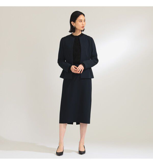 Demi-Luxe BEAMS 「トリアセ ペプラムジャケット＊」|ノーカラージャケット|
