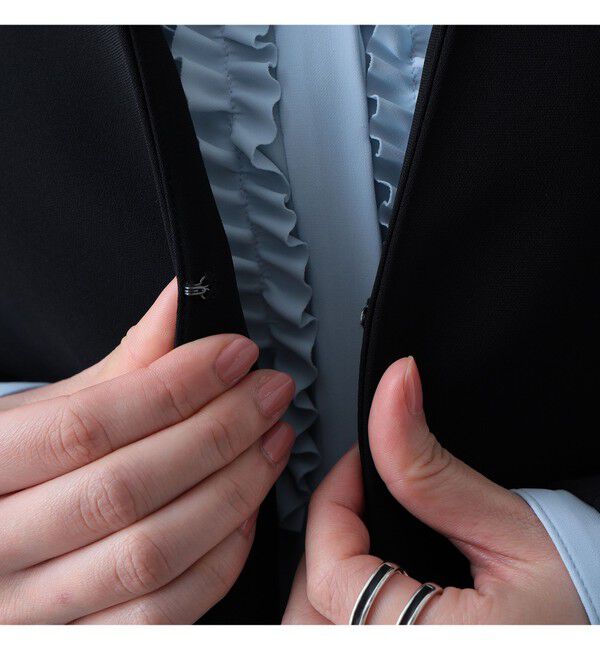 Demi-Luxe BEAMS 「トリアセ カラーレスジャケット＊」|ノーカラージャケット|