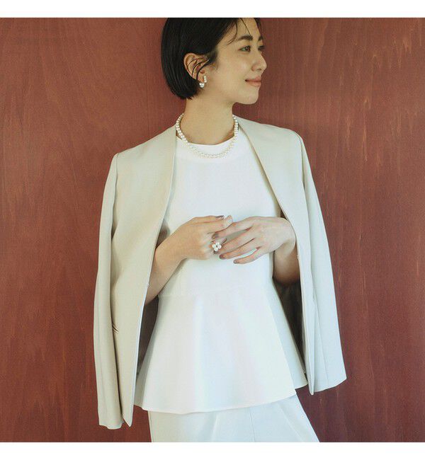 Demi-Luxe BEAMS 「トリアセ カラーレスジャケット＊」|ノーカラージャケット|