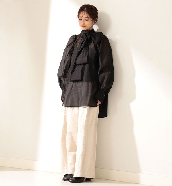 Demi-Luxe BEAMS 「オーガンジー リボンブラウス」|シャツ・ブラウス|