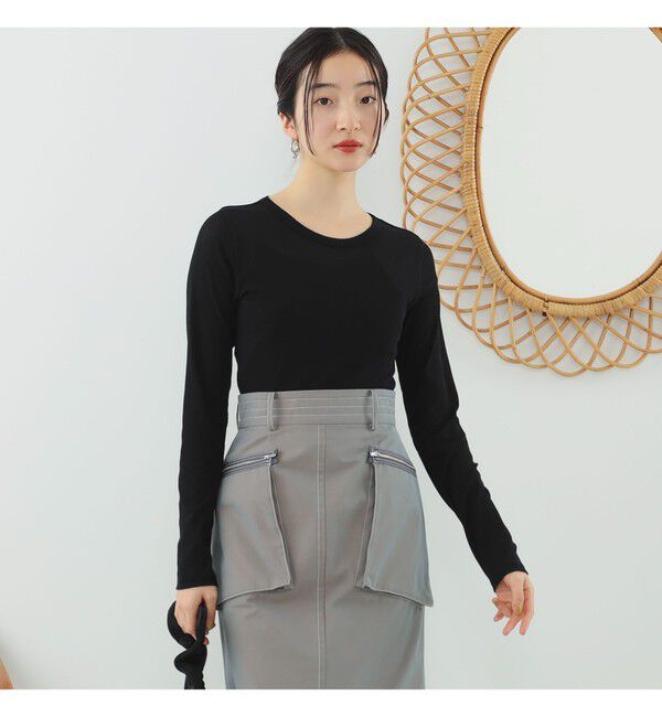 Ray BEAMS 「テレコ リブ クルーネック トップス」|Tシャツ・カットソー|