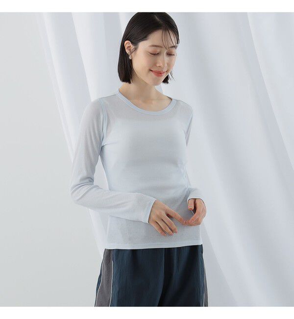 Ray BEAMS 「テレコ リブ クルーネック トップス」|Tシャツ・カットソー|