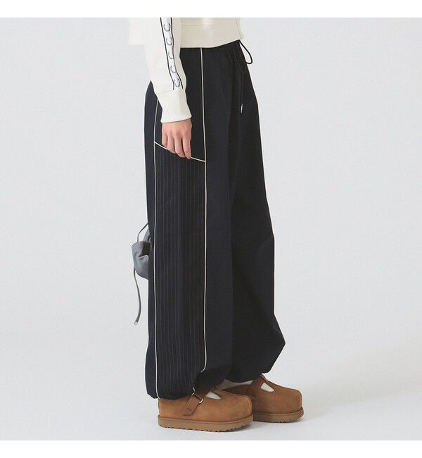 Ray BEAMS 「ストライプ キリカエ トラックパンツ」|チノ|