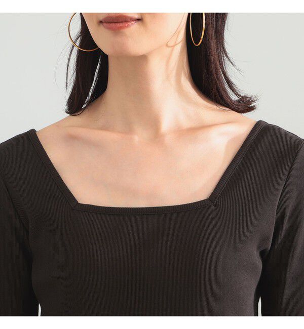 Demi-Luxe BEAMS 「【別注】スタイリスト佐藤佳菜子 &times; SLOANE / スクエアネック リブ Tシャツ」|Tシャツ・カットソー|