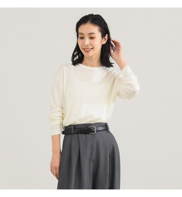 Demi-Luxe BEAMS 「【別注】SLOANE / ウール クルーネック ロングスリーブ」|Tシャツ・カットソー|OFF_WHITE
