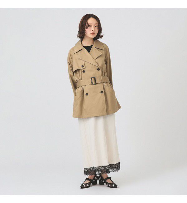 Ray BEAMS 「オーバーサイズ ハーフ トレンチ コート」|トレンチコート|