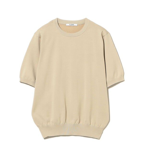 Demi-Luxe BEAMS 「SLOANE / 18ゲージ 天竺 クルーネック ショートスリーブ ニット」|ニット・セーター|別注BEIGE