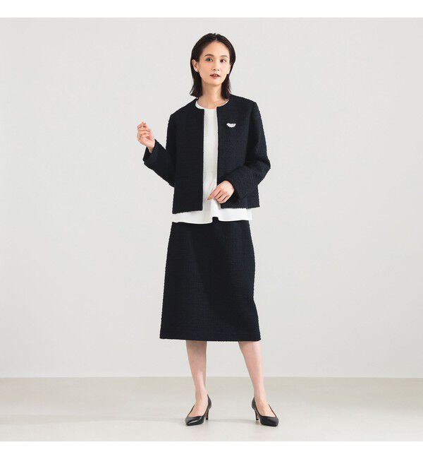 Demi-Luxe BEAMS 「ツイード クルーネック ジャケット＊」|ダッフルコート|