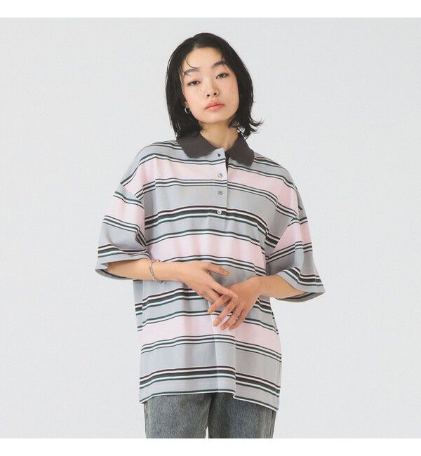 Ray BEAMS 「マルチ ボーダー ビッグ ポロ」|ポロシャツ|