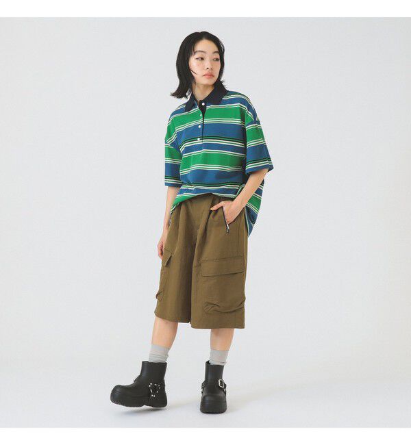 Ray BEAMS 「マルチ ボーダー ビッグ ポロ」|ポロシャツ|