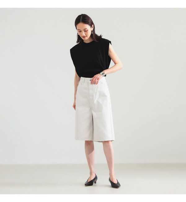 Demi-Luxe BEAMS 「【別注】スタイリスト佐藤佳菜子 &times; SLOANE / リブ クルーネック フレンチスリーブ トップス」|Tシャツ・カットソー|