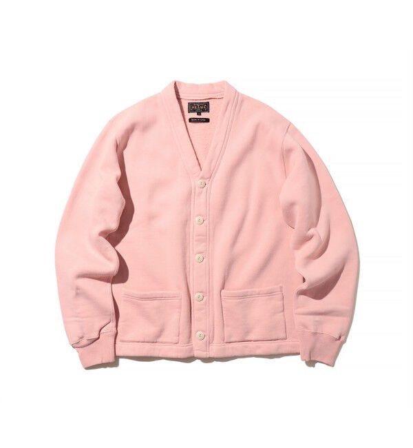 BEAMS PLUS「レイズドバック スウェット Vネック カーディガン」|スウェット・ジャージ|PINK