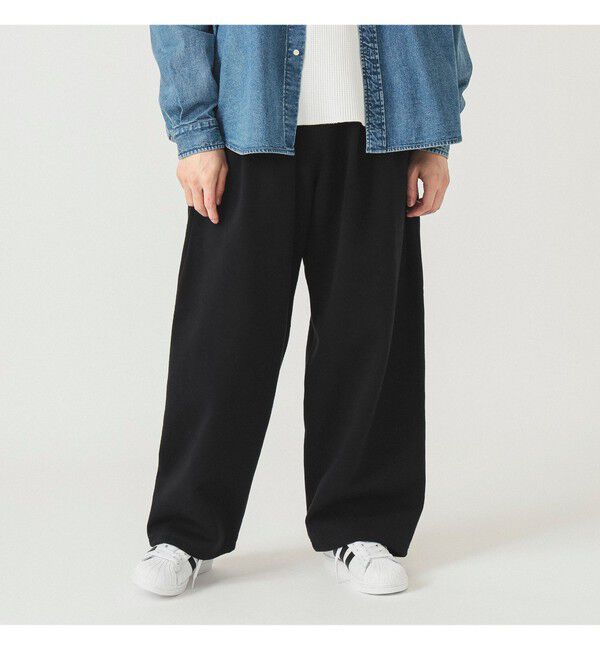 BEAMS「ワイドストレート ウィンドストップ スウェットパンツ」|チノ|