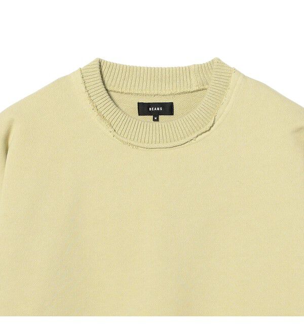 BEAMS「【ワイドショートフィット】ドッキング クルーネック スウェット」|スウェット・ジャージ|