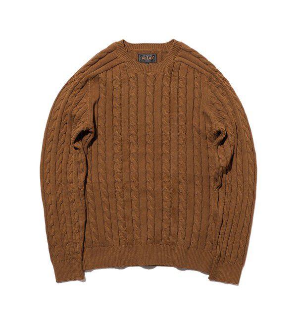 BEAMS PLUS「Crew Cable」|ニット・セーター|BROWN