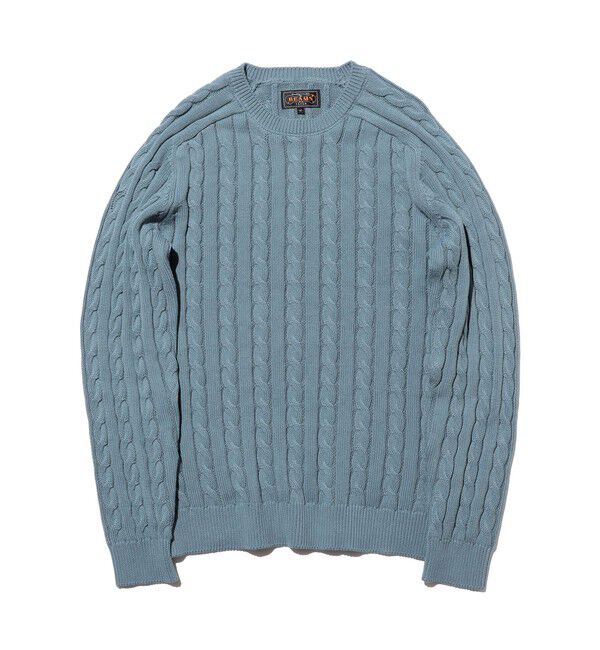 BEAMS PLUS「Crew Cable」|ニット・セーター|BLUE