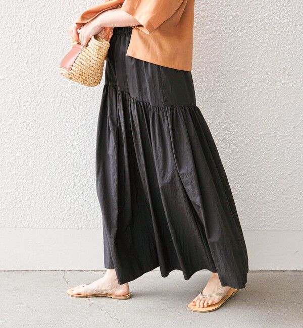 SHIPS for women「〈手洗い可能〉タフタ ティアード ロング スカート」|スカート|