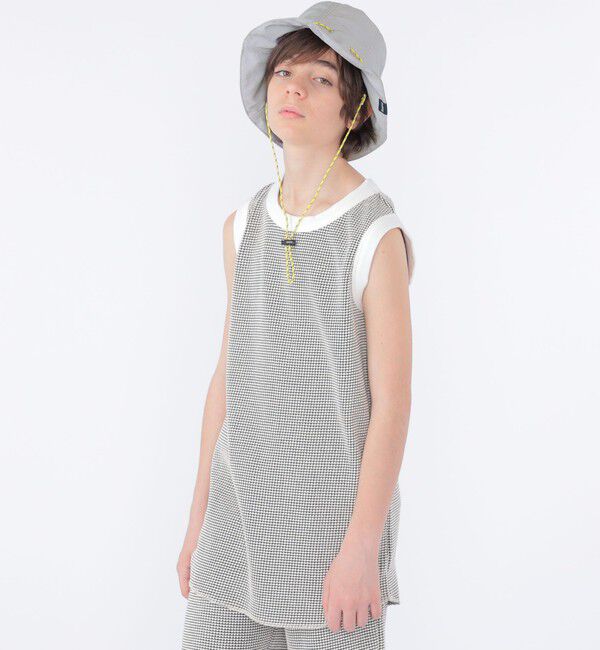 SHIPS KIDS「MOUN TEN.:160cm / バイカラー ワッフル タンクトップ」|タンクトップ|ナチュラル