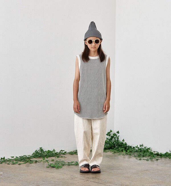SHIPS KIDS「MOUN TEN.:160cm / バイカラー ワッフル タンクトップ」|タンクトップ|