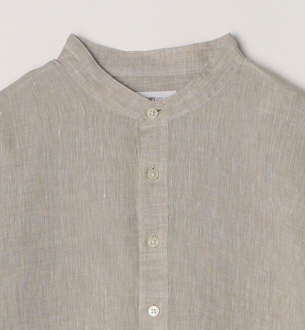SHIPS any「SHIPS any: ピュアリネン バンド スキッパー ハーフスリーブ プルオーバー シャツ 25SS◇」|シャツ・ブラウス|