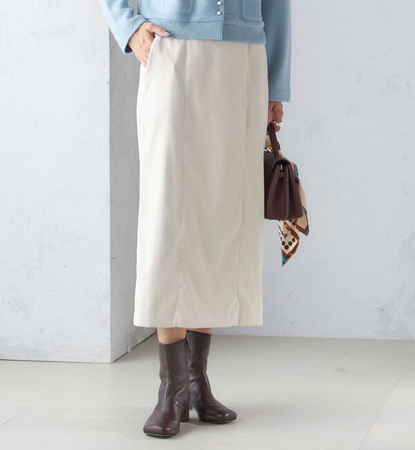 SHIPS for women「〈手洗い可能〉フェイク スエード (ポリエステル) タイト スカート」|タイト|