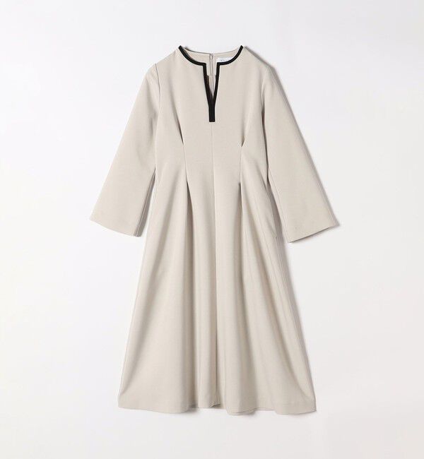 SHIPS any「【WEB限定】SHIPS any: ダブルクロス ウエスト タック Aライン ワンピース ［NAVY BLUE］」|ワンピース|