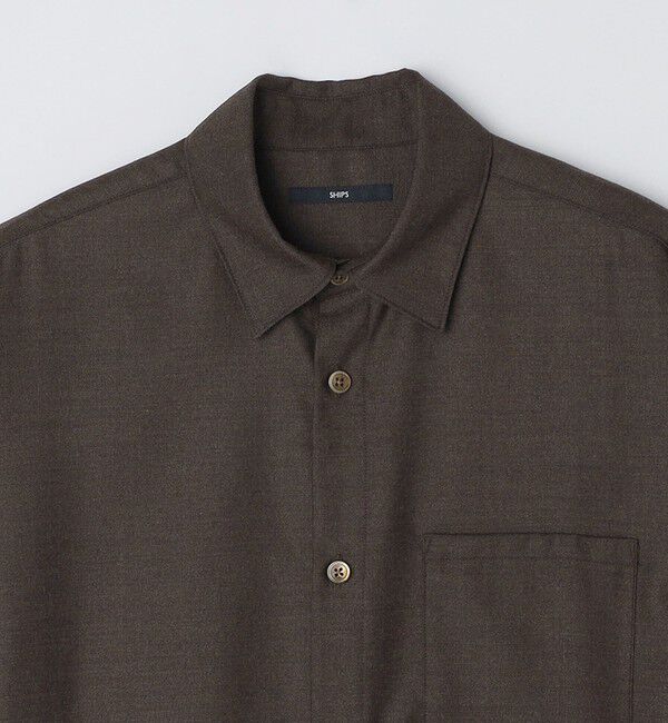 SHIPS「SHIPS: CORDURA(R) ウール リラックス レギュラーカラー シャツ」|シャツ・ブラウス|