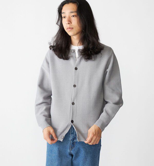 SHIPS「SHIPS:〈手洗い可能〉ガーター クルーネック ボタン カーディガン」|カーディガン|