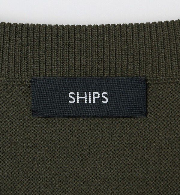 SHIPS「SHIPS:〈手洗い可能〉ガーター クルーネック ボタン カーディガン」|カーディガン|