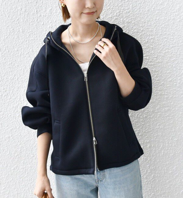 SHIPS for women「【WEB限定】〈手洗い可能〉ダンボール ダブルジップ フーディー 1」|パーカー|