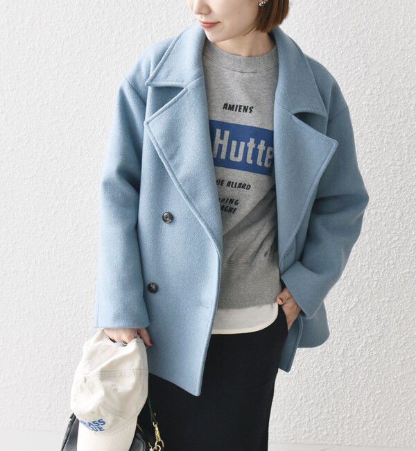 SHIPS any「SHIPS any: ウール ミックス コクーン ショート Pコート」|その他|