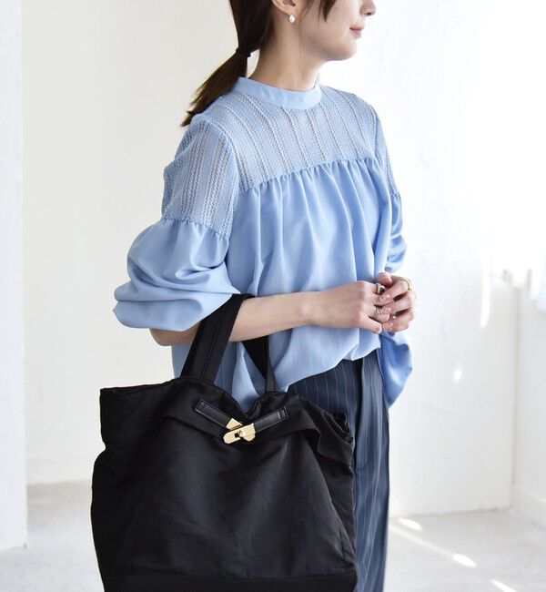 quaranciel「quaranciel:〈手洗い可能〉ラッセル レース フィブリル ブラウス」|シャツ・ブラウス|