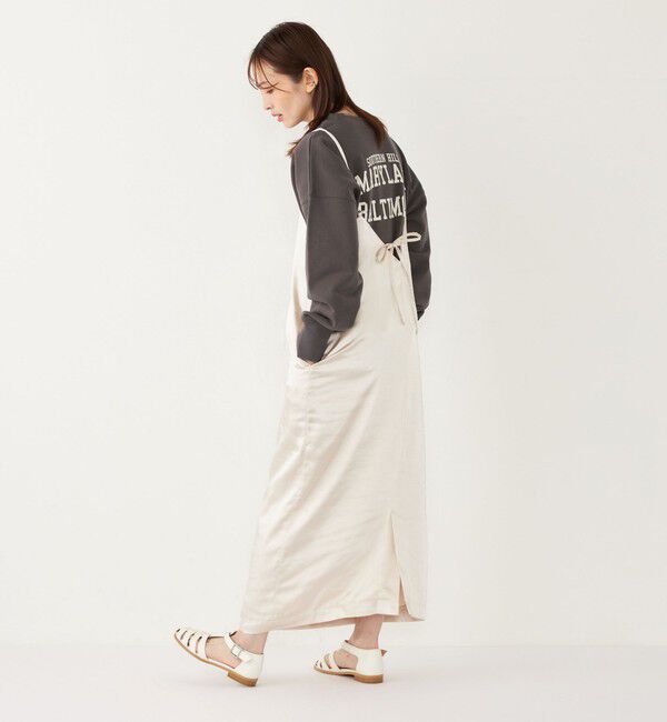 SHIPS Colors 「SHIPS Colors:〈手洗い可能〉サテン バックリボン キャミワンピース」|ワンピース|ベージュ