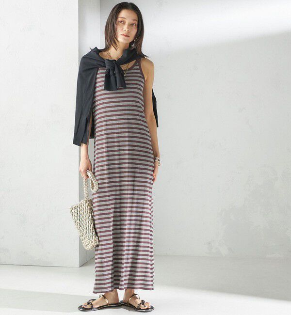 SHIPS for women「【SHIPS別注】miller:〈洗濯機可能〉ボーダー タンクトップ ワンピース」|ワンピース|ブラウン