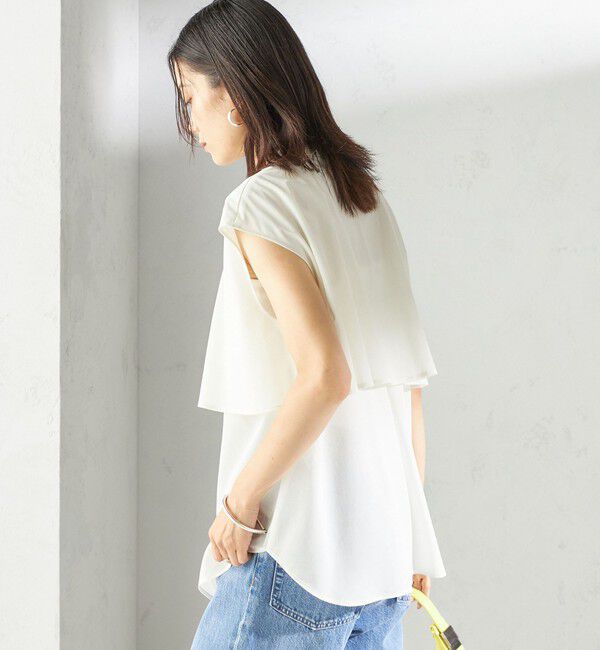 SHIPS for women「〈手洗い可能〉シアー トリコット フレア ヨーク ノースリーブ ブラウス」|シャツ・ブラウス|