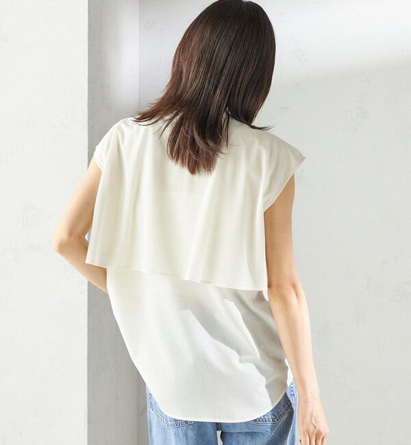 SHIPS for women「〈手洗い可能〉シアー トリコット フレア ヨーク ノースリーブ ブラウス」|シャツ・ブラウス|