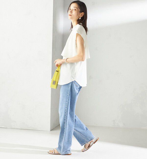 SHIPS for women「〈手洗い可能〉シアー トリコット フレア ヨーク ノースリーブ ブラウス」|シャツ・ブラウス|