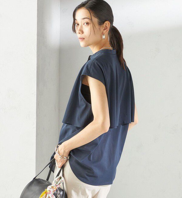 SHIPS for women「〈手洗い可能〉シアー トリコット フレア ヨーク ノースリーブ ブラウス」|シャツ・ブラウス|