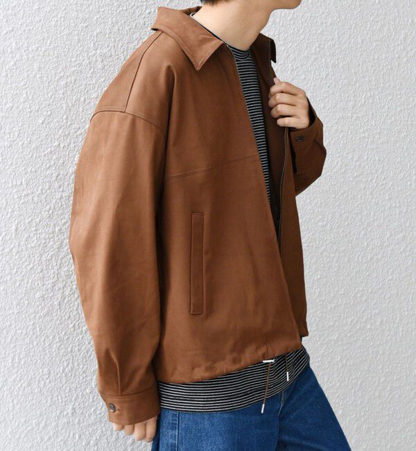 SHIPS any「SHIPS any: フェイクスエード(ポリエステル) バックタック ドロスト ショート ブルゾン◇」|ブルゾン・スタジャン|